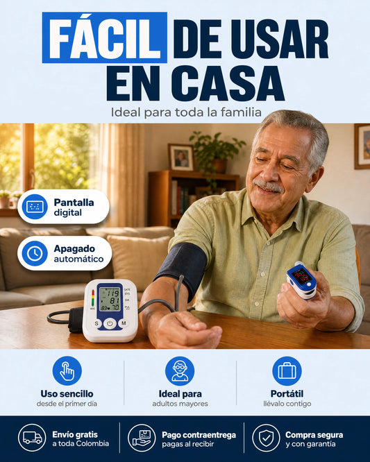 Combo Oximetro de Pulso + Tensiómetro Digital