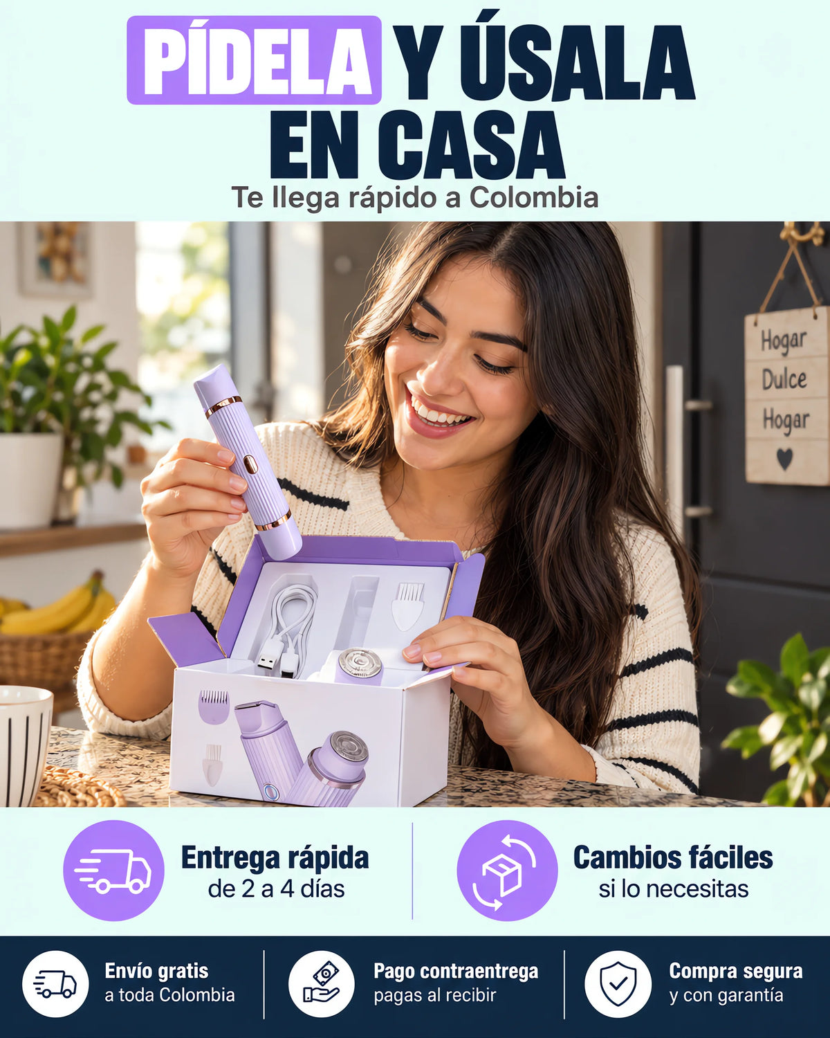 Depiladora Eléctrica 2 en 1 Recargable