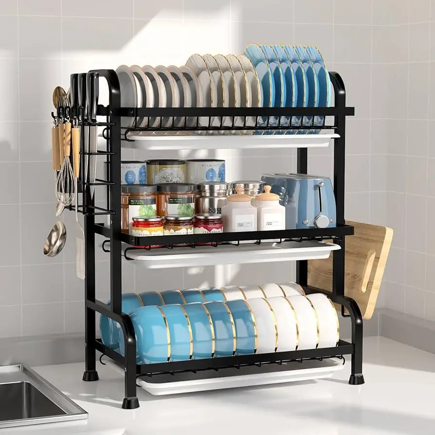 Escurridor Platos 3 Niveles en Acero Inoxidable