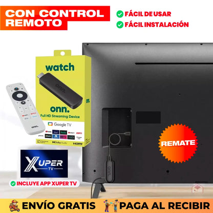 Convertidor Smart TV de Google con Control (Incluye XUPER TV)
