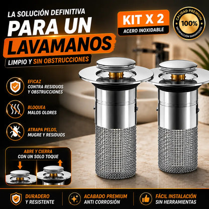 Combo x2 Tapón Filtro Acero Inoxidable DuoBlock Steel®