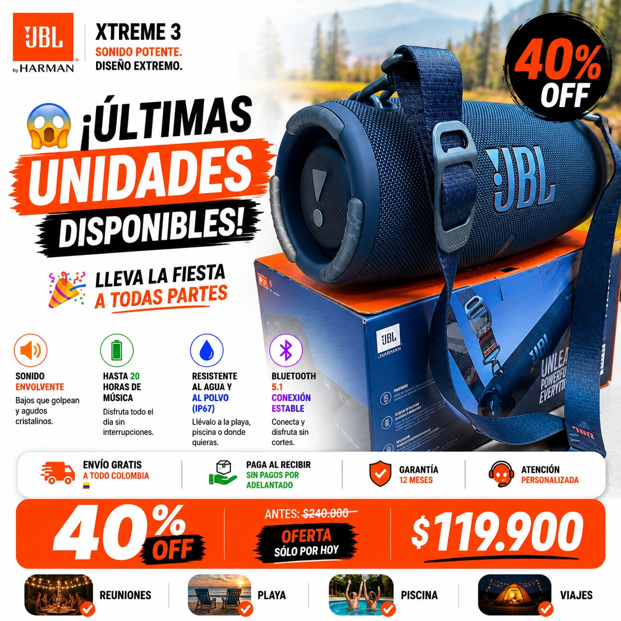 Parlante JBL Xtreme 3: Sonido Superior 🎶