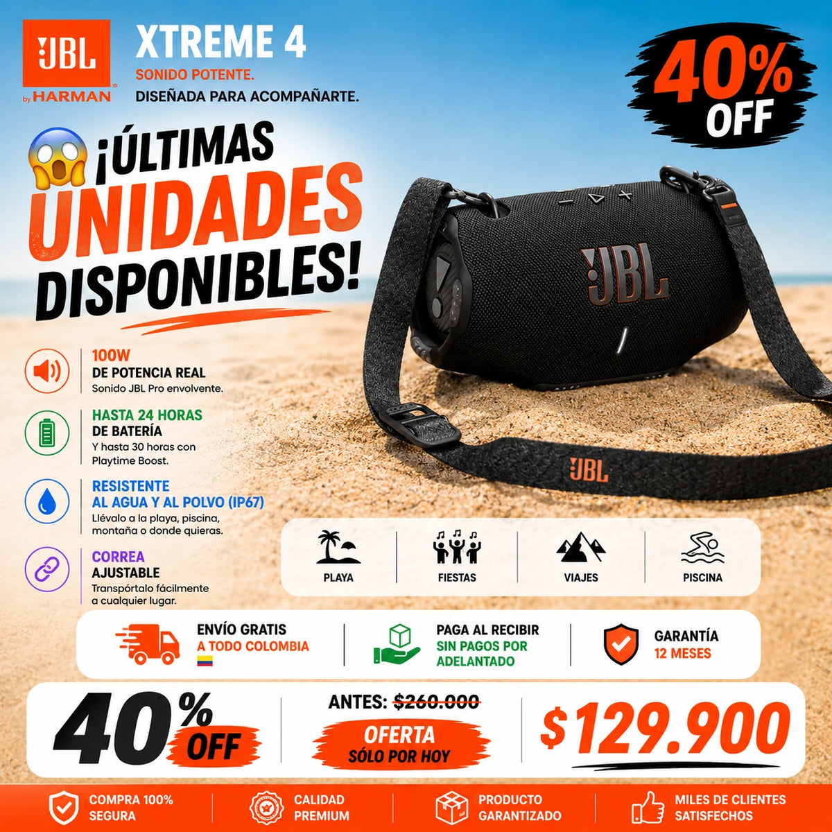 Parlante JBL Xtreme 4: Sonido Superior 🎶