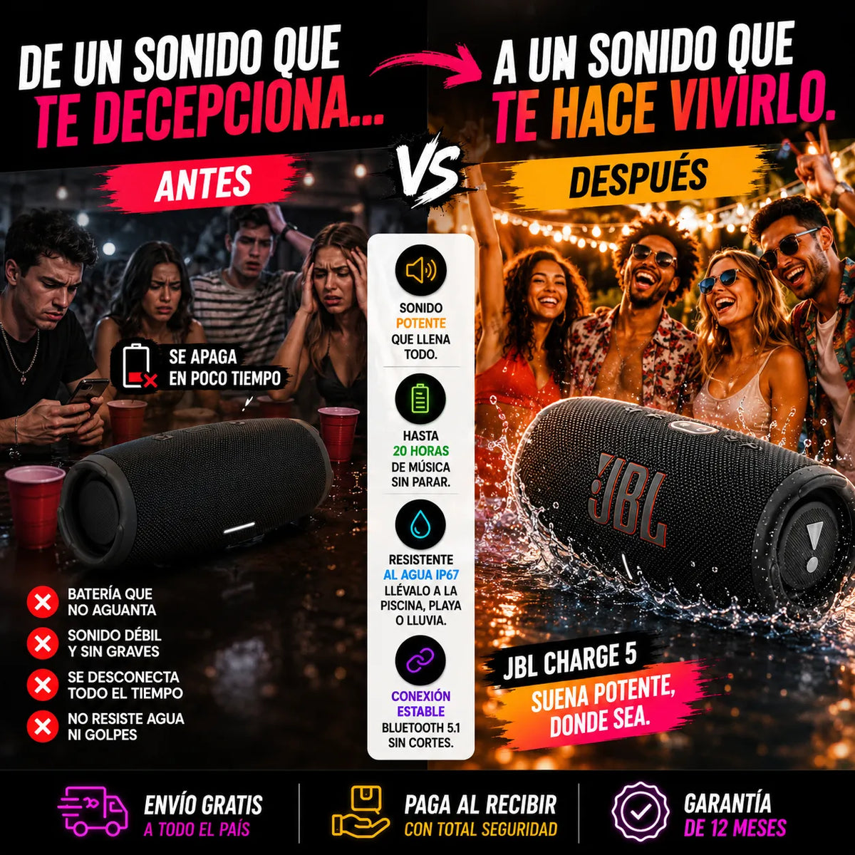 Parlante JBL Charge 5: Sonido Superior 🎶