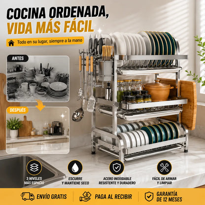 Escurridor Platos en Acero Inoxidable: Tu Cocina Siempre Ordenada 🥘✨