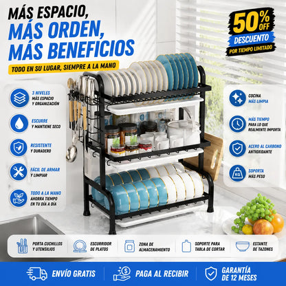 Escurridor Platos en Acero Inoxidable: Tu Cocina Siempre Ordenada 🥘✨