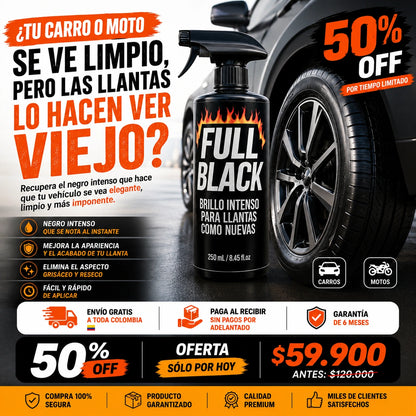 Full Black: Renovador Negro Intenso para Llantas 🔥🏍️🚘