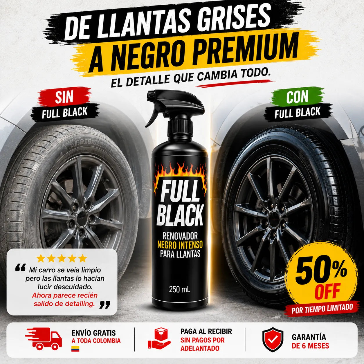 Full Black: Renovador Negro Intenso para Llantas 🔥🏍️🚘