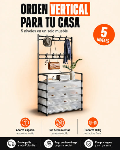 Perchero Organizador Zapatero Con Tapa