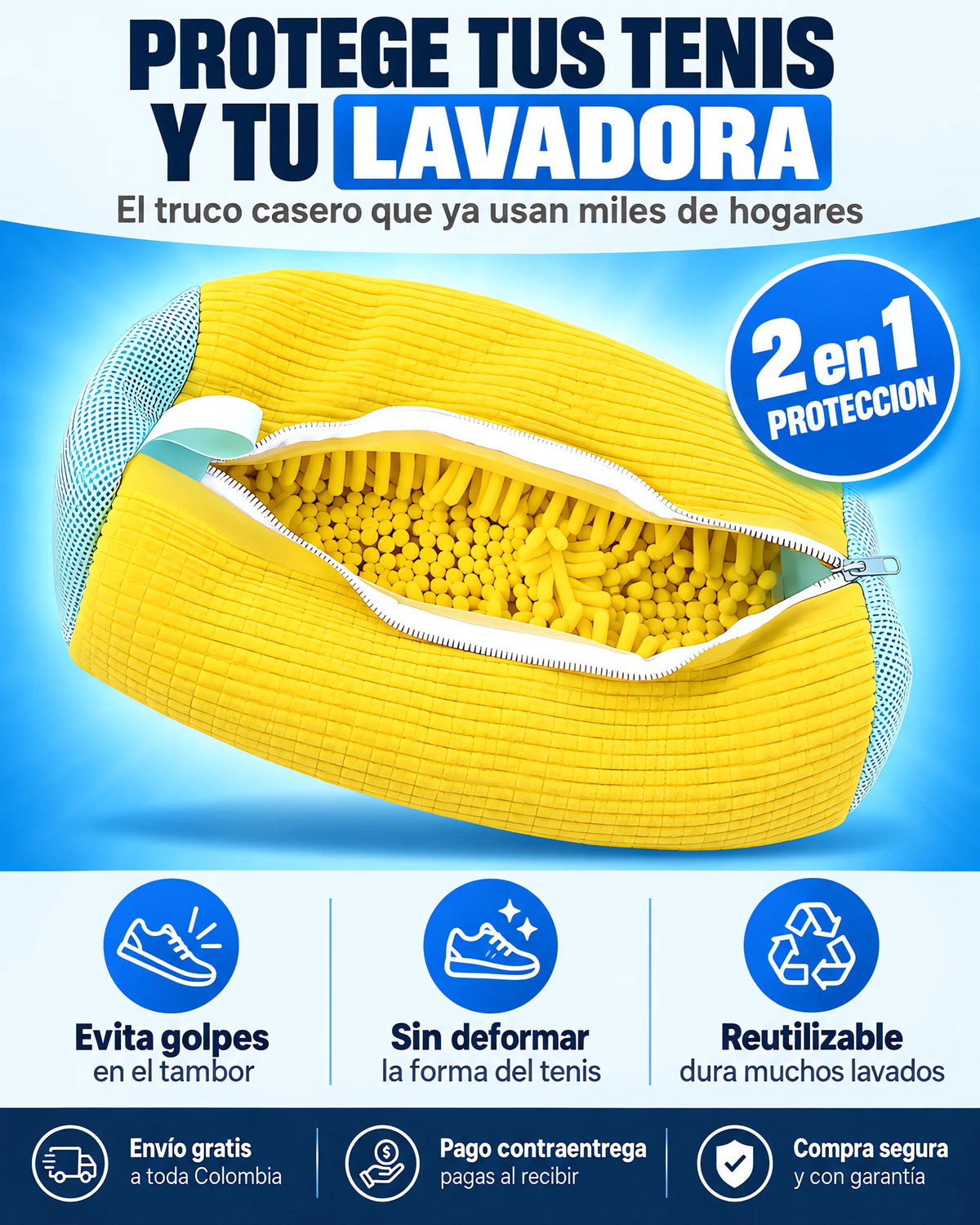 Funda MicroFibra Para Lavar Zapatos Sin Dañarlos 👟