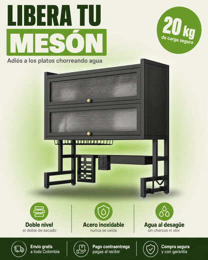 Escurridor 3 Niveles con Tapa: Tu Cocina Siempre Organizada 💫