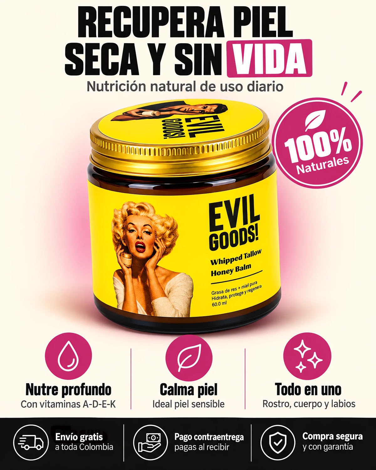 Promo Paga 1 Lleva 2 Sebo de Res Evil Goods 60 ML +  Regalo