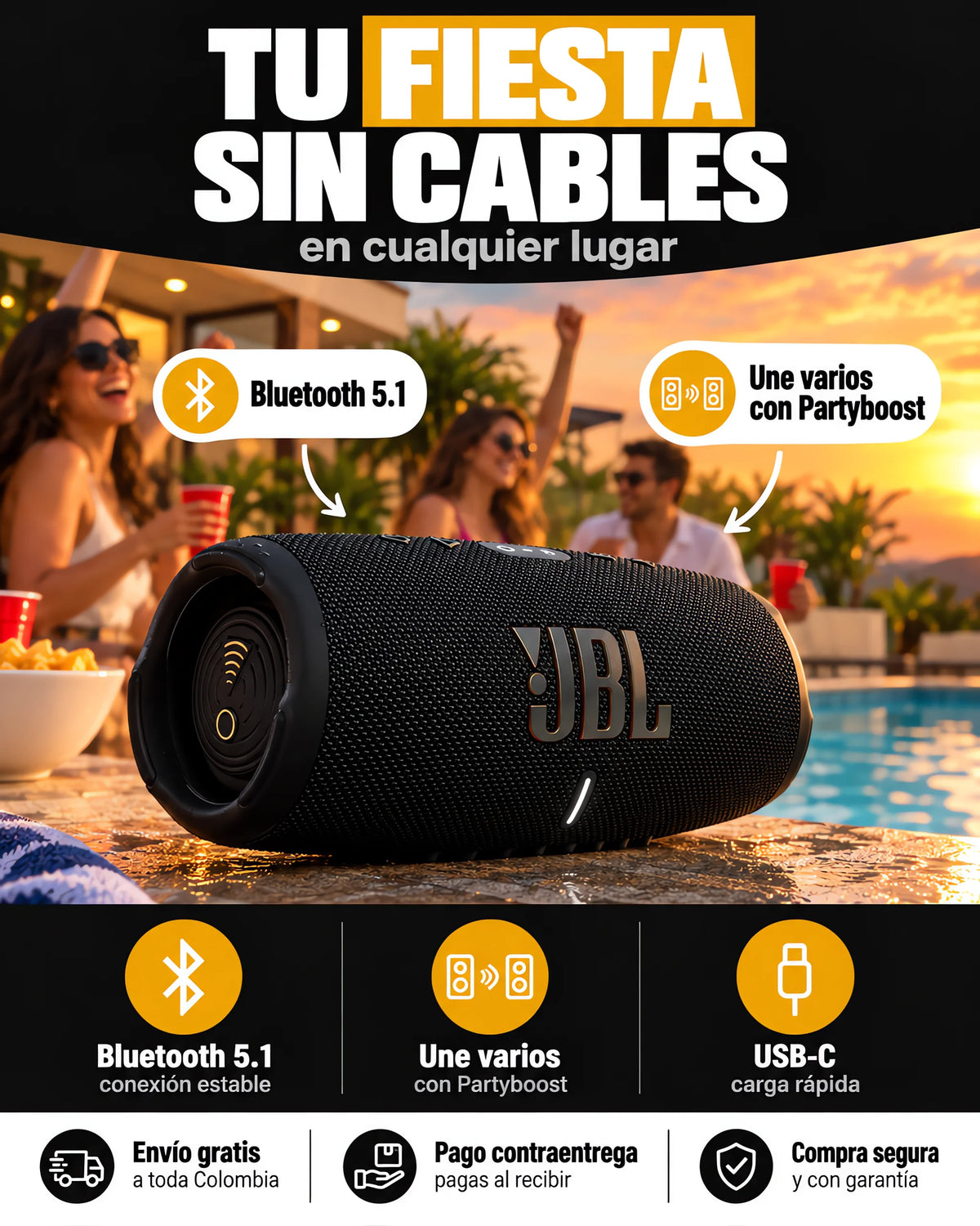 Parlante JBL Charge 5: Sonido Superior 🎶