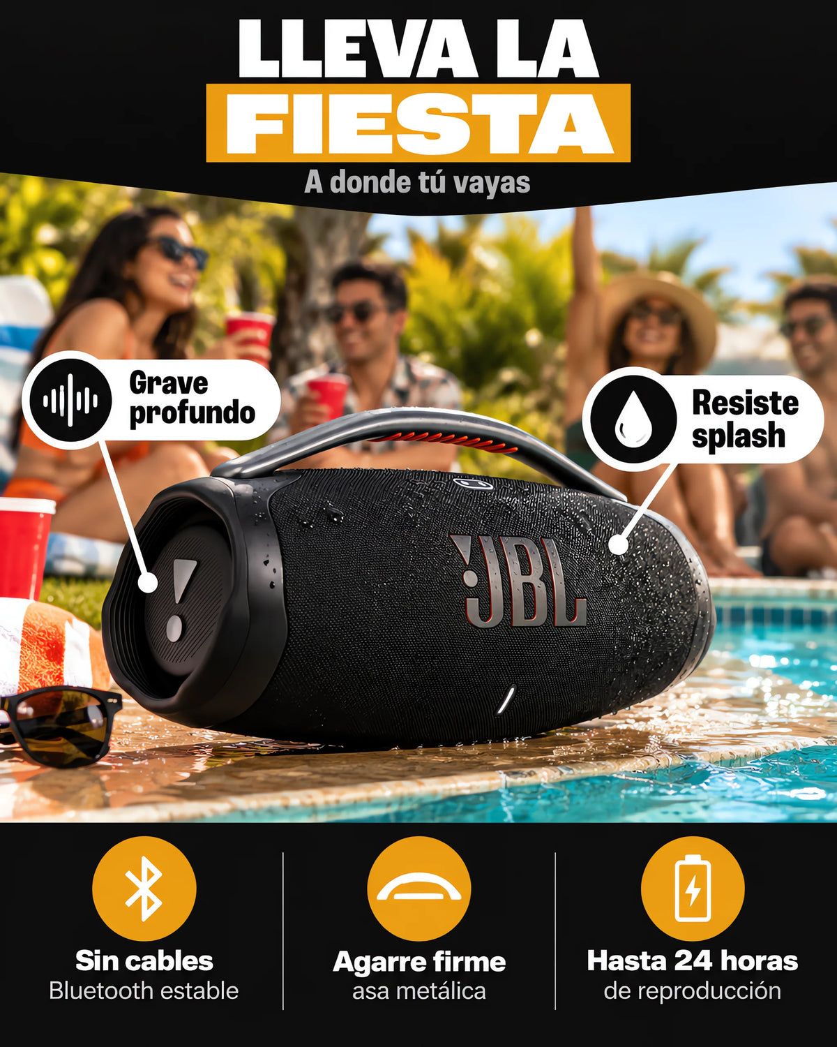Parlante JBL Bomboox 3 — en_uso