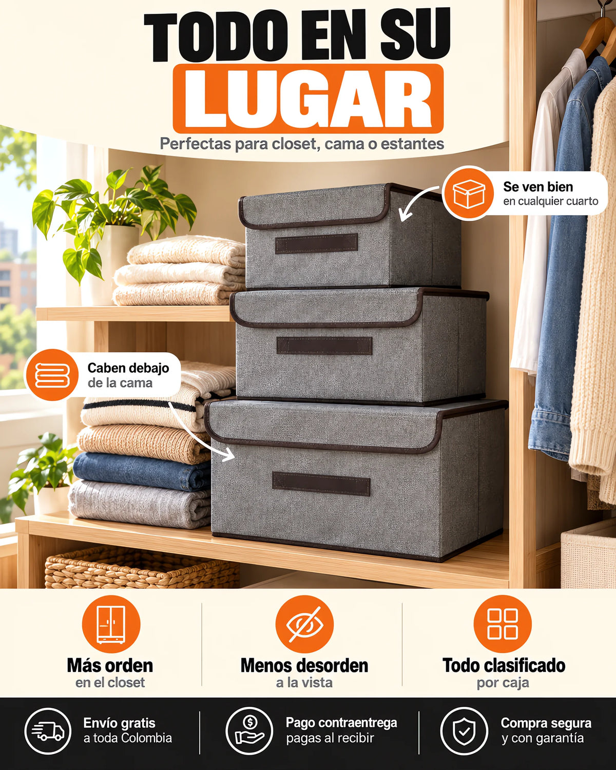 Combo x3 Cajas Organizadoras