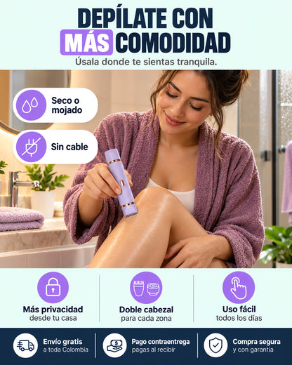Depiladora Eléctrica 2 en 1 Recargable
