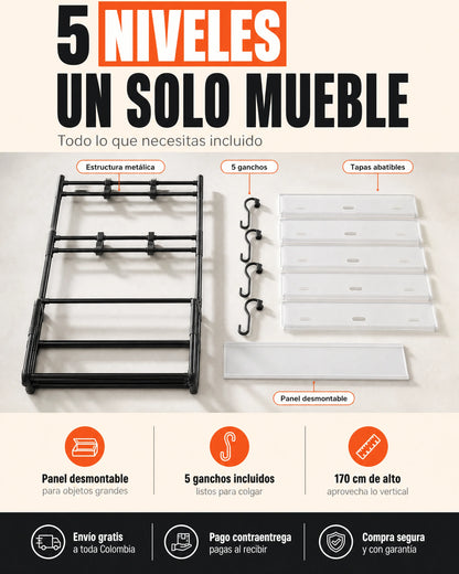 Perchero Organizador Zapatero Con Tapa