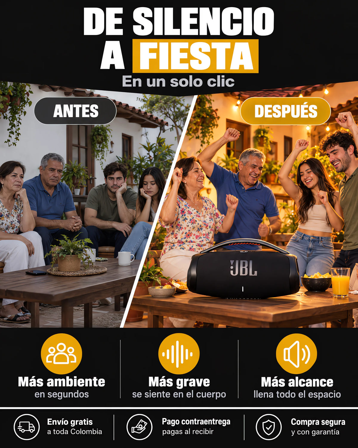 Parlante JBL Bomboox 3 — antes_despues