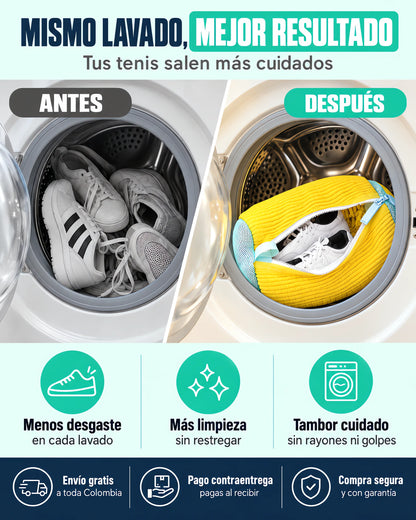 Funda de Microfibra Para Lavar Zapatos — antes_despues