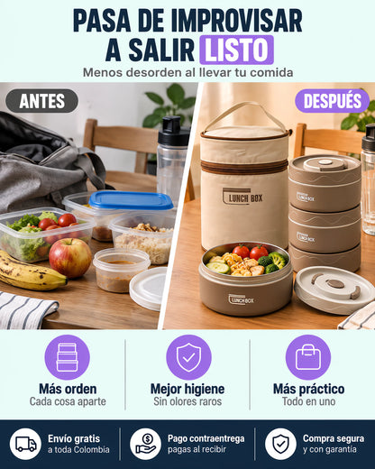 Lonchera Térmica en Acero Inoxidable 304: Comida Caliente en Todo Momento 🔥