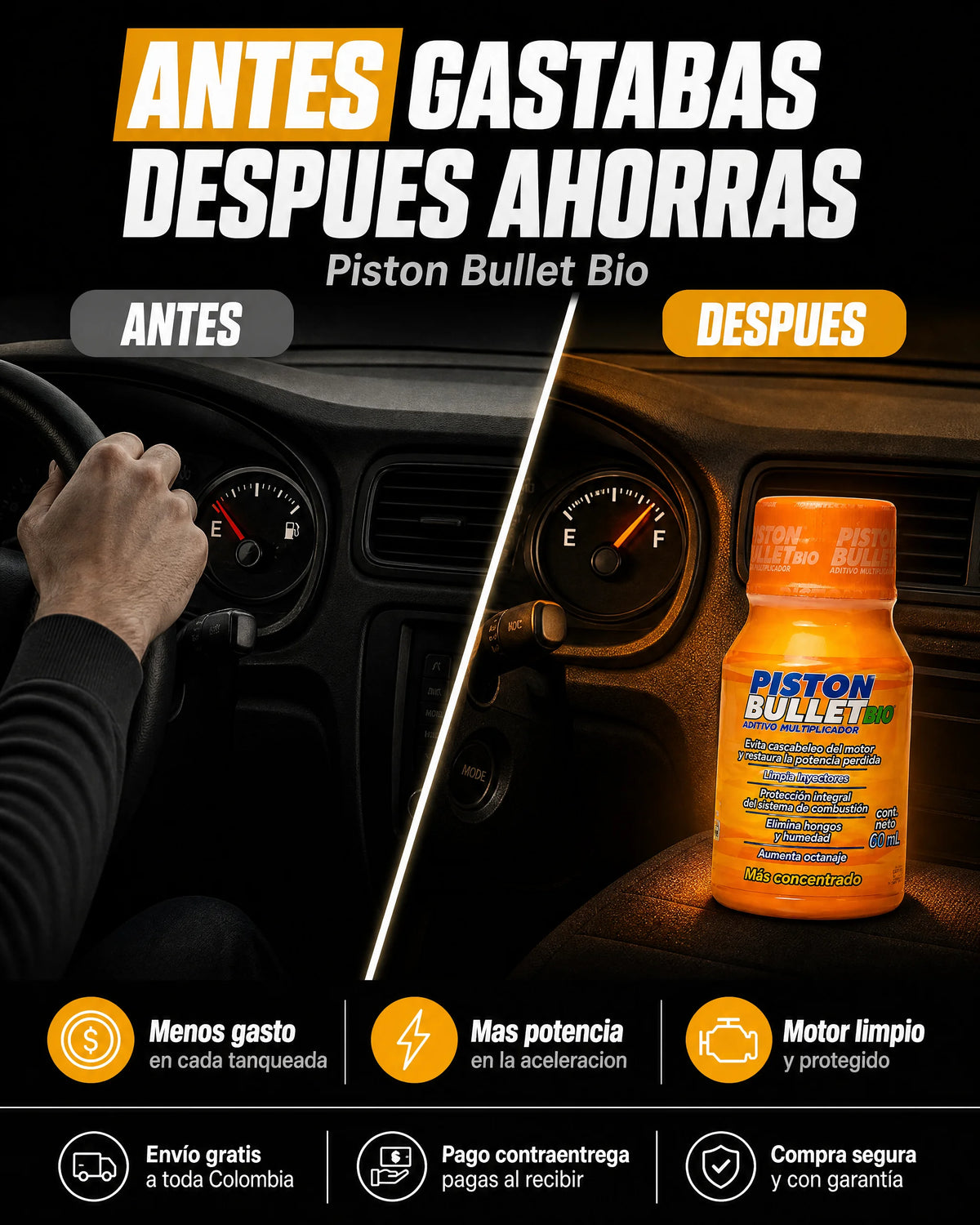 🔥 Combo x3 Piston Bullet Bio: Ahorra Gasolina en Cada Tanqueada