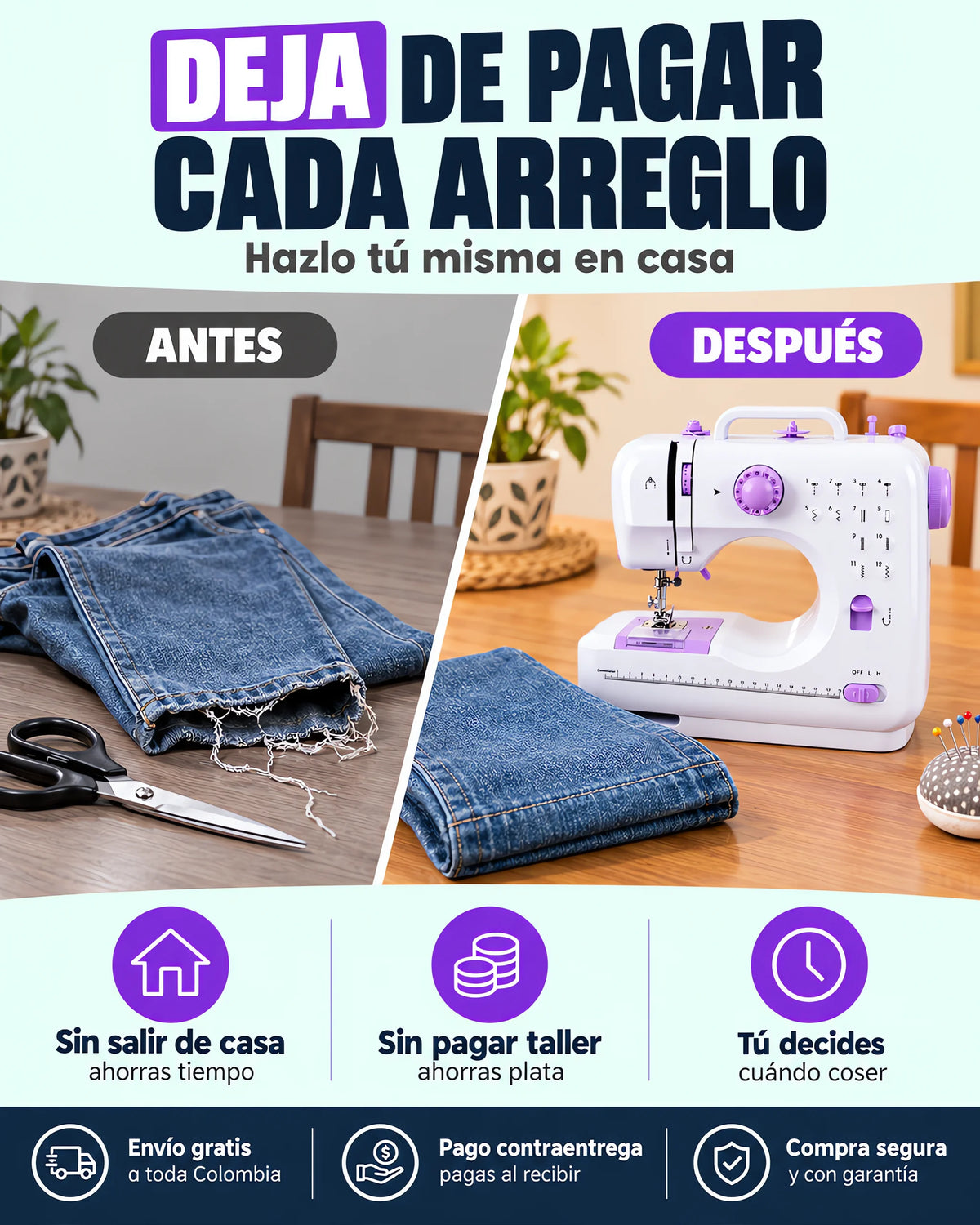 🧵 Maquina de Coser Multifuncional Portátil: Arregla tu ropa fácilmente y sin pagar