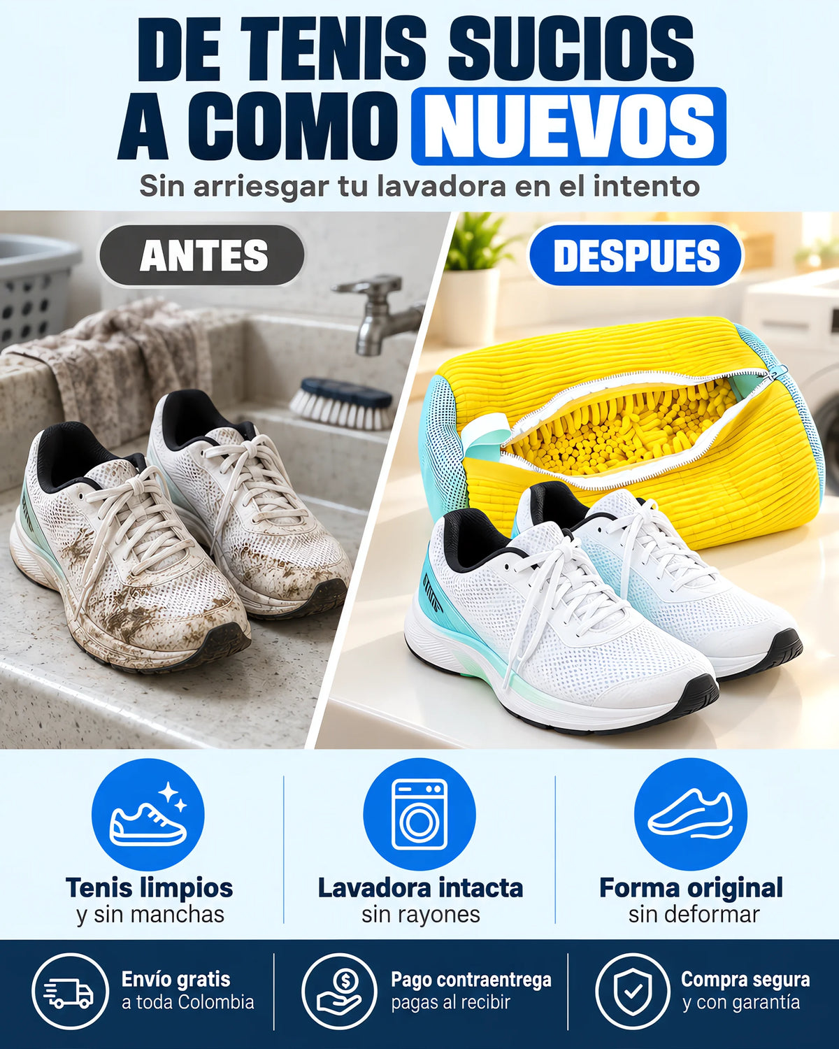 Funda MicroFibra Para Lavar Zapatos Sin Dañarlos 👟