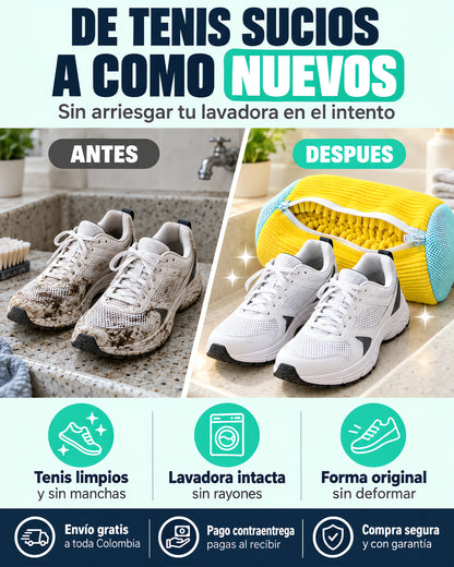 Funda de Microfibra Para Lavar Zapatos — antes_despues