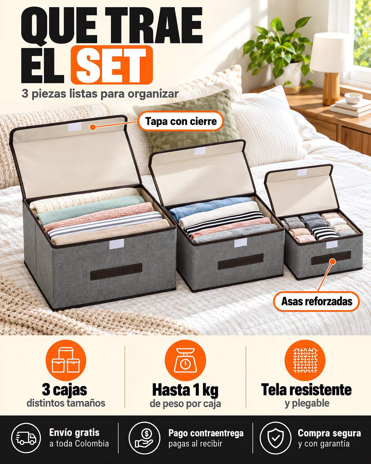 Combo x3 Cajas Organizadoras