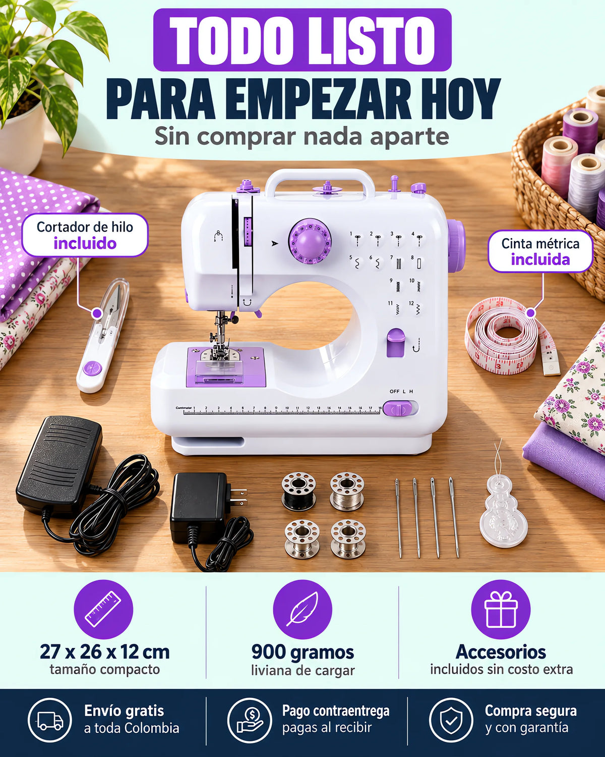 🧵 Maquina de Coser Multifuncional Portátil: Arregla tu ropa fácilmente y sin pagar